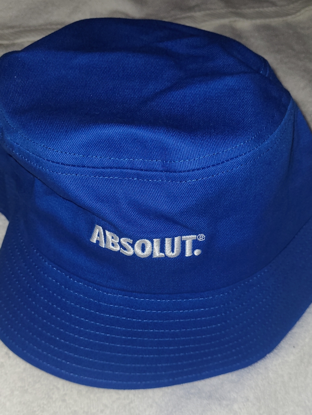 Absolut Vodka Blue Bucket Hat Pride White Logo Embroidery Cotton One Size